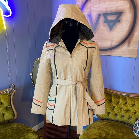 Vintage Jackets & Blazers - Vintage 70s/80s Casual Corner Striped Lightweight Puffer Jacket Size Small